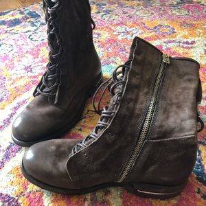 AS 98 brown leather boots lace up NEW!!